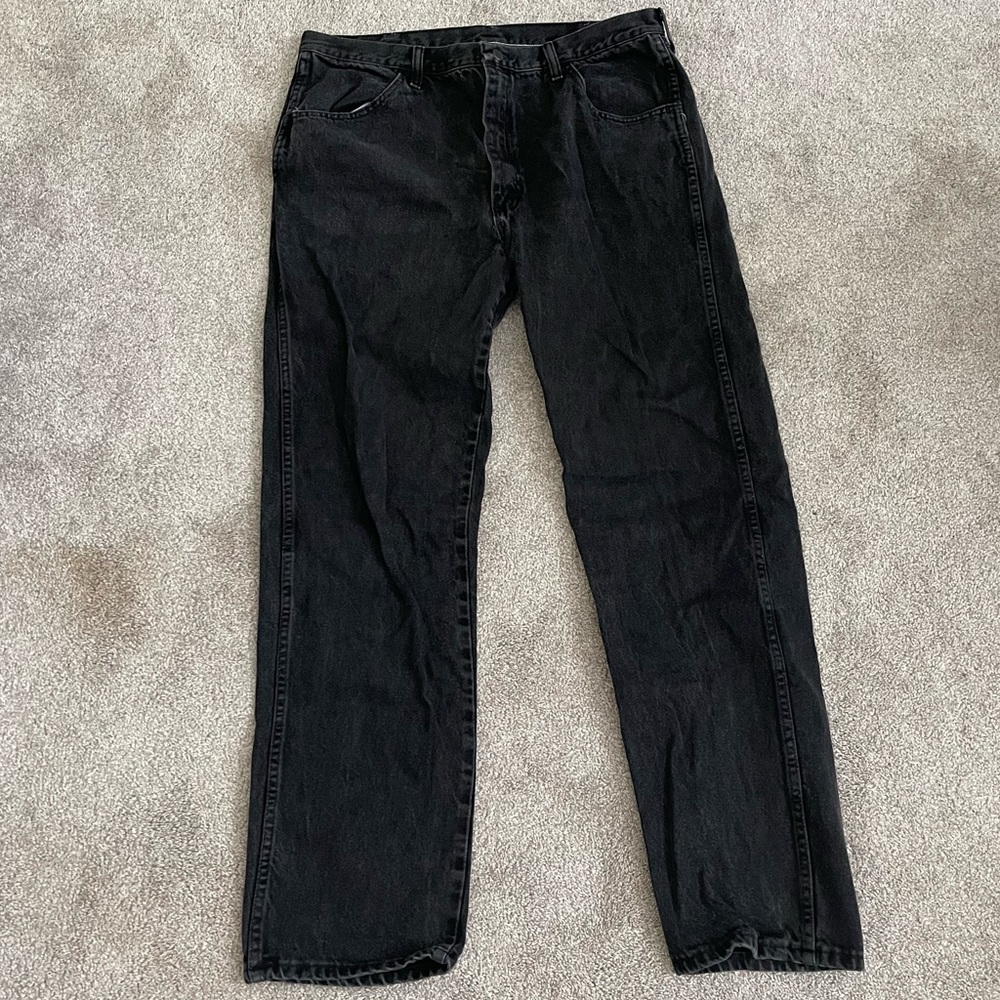 black straight leg jeans from rustler